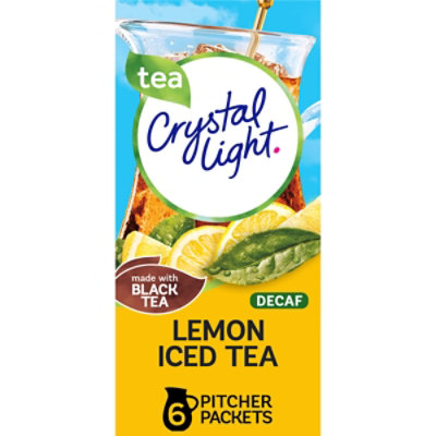 Crystal Light Decaf Lemon Iced Tea Naturally Flavored Powdered Drink Mix - 6 Count - Image 1