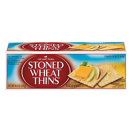 Red Oval Farms Stoned Wheat Thins Crackers Wheat - 10.6 Oz - Image 1