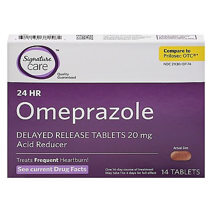 Signature Care Omeprazole Acid Reducer Delayed Release 20mg Tablet - 14 Count - Image 3