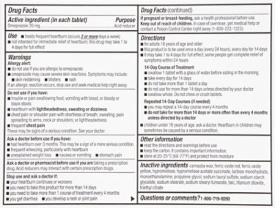 Signature Select/Care Omeprazole Acid Reducer Delayed Release 20mg Tablet - 14 Count - Image 4