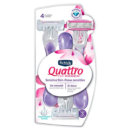 Schick Quattro for Women Sensitive Disposable Razors - 3 Count - Image 1