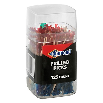 Diamond Toothpicks Frilled Cup - 125 Count - Image 1