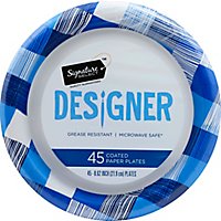 Signature SELECT Plates Paper Designer Coated 8.75 Inch Blue - 45 Count - Image 2