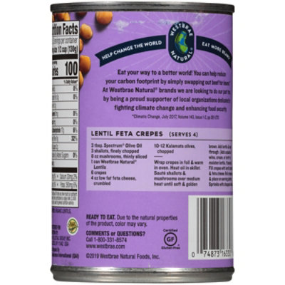 Westbrae Natural Organic Lentils Low Sodium Can - 15 Oz - Image 5