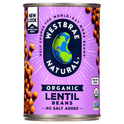 Westbrae Natural Organic Lentils Low Sodium Can - 15 Oz - Image 1