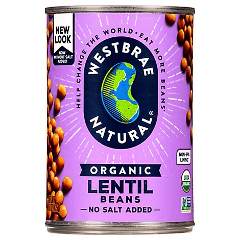 Westbrae Natural Organic Lentils Low Sodium Can - 15 Oz