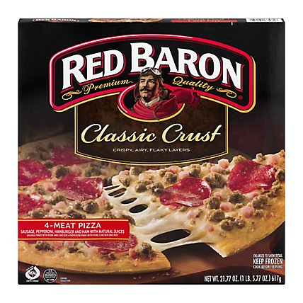 Red Baron Pizza Classic Crust Four Meat Frozen - 21.95 Oz - Image 2