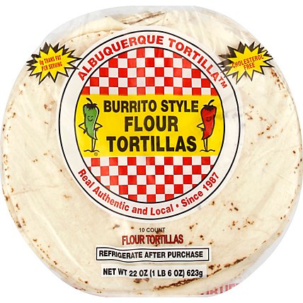 Albuquerque Tortilla Flour Burrito Style Bag 10 Count - 22 Oz - Image 2