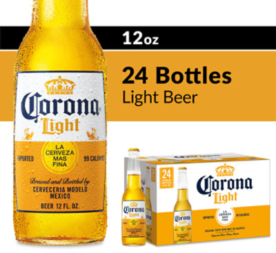 Corona Light Mexican Lager Beer in Bottles 4.0% ABV - 24-12 Fl. Oz.