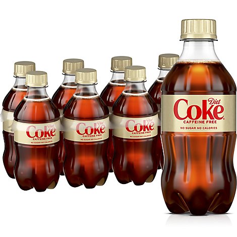 Diet Coke Soda Pop Cola Caffeine Free 8 Count - 12 Fl. Oz.