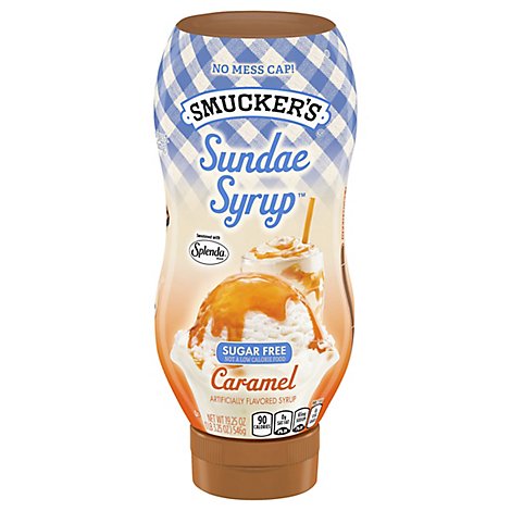 Smuckers Sundae Syrup Flavored Caramel Sugar Free - 19.25 Oz