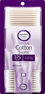 Signature Select/Care Cotton Swabs 100% Pure Double Tipped - 375 Count - Image 2