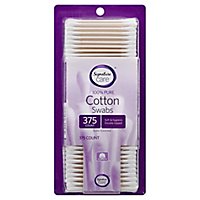 Signature Care Cotton Swabs 100% Pure Double Tipped - 375 Count - Image 1