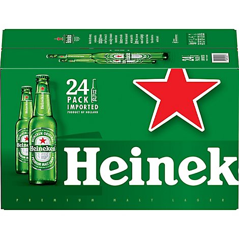 Heineken Beer Premium Lager Bottles - 24-12 Fl. Oz.