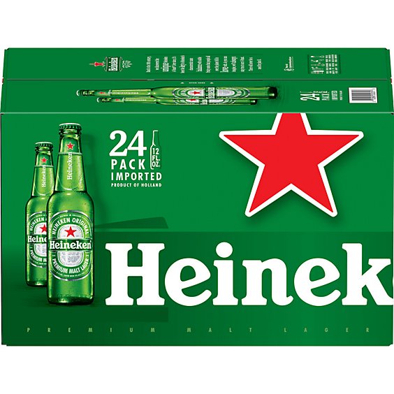 Heineken Original Lager Beer Bottles - 24-12 Fl. Oz.