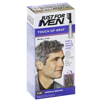 Just For Men Hair Color Touch Of Gray Medium Brown T-35 - Each - Image 1