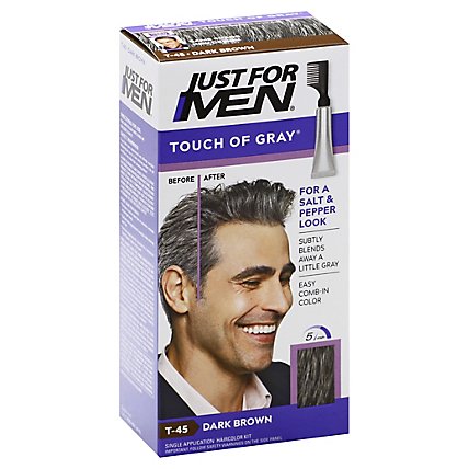 Just For Men Hair Color Touch Of Gray Dark Brown T-45 - Each - Albertsons