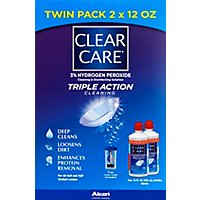 CLEAR CARE Cleaning & Disinfecting Solution Triple Action Cleaning Twin Pack - 2-12 Fl. Oz.