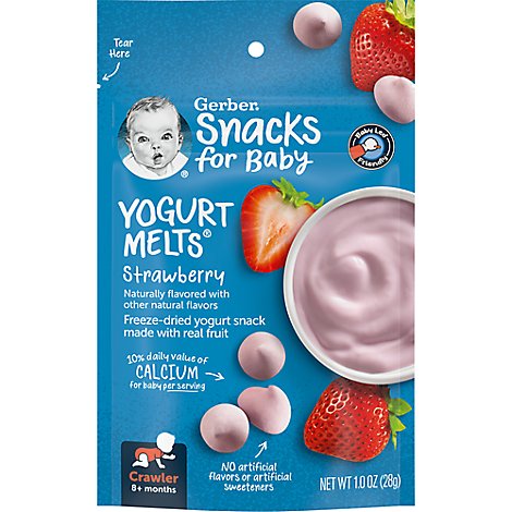 Gerber Graduates Yogurt Melts Freeze-Dried Yogurt & Fruit Snacks Strawberry - 1 Oz