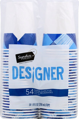 Signature SELECT Cups Paper Cold Designer Blue 9 Ounces Bag - 54 Count - Image 2