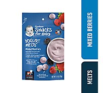 Gerber Graduates Yogurt Melts Freeze-Dried Yogurt & Fruit Snacks Mixed Berries - 1 Oz