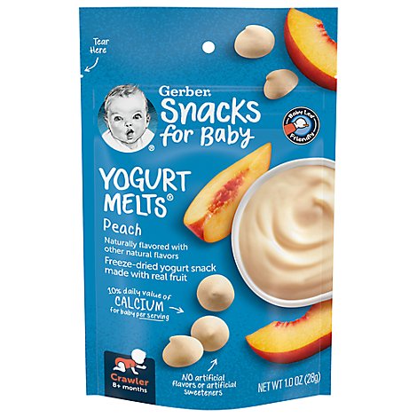 Gerber Graduates Yogurt Melts Freeze-Dried Yogurt & Fruit Snacks Peach - 1 Oz
