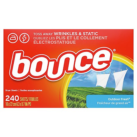 Bounce Fabric Softener Dryer Sheets Outdoor Fresh - 240 Count