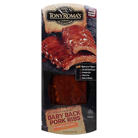Tony Romas Pork Ribs Baby Back - 24 Oz
