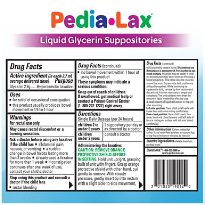 Fleet Pedia-Lax Liguid Glycerin Suppositories - 6 Count - Image 4