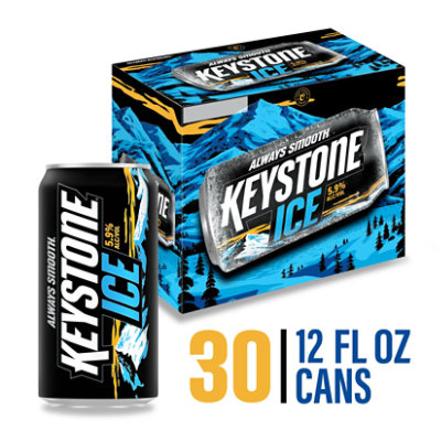 Keystone Ice Beer American Style Ice Lager 5.9% ABV Cans - 30-12 Fl. Oz. - Image 1