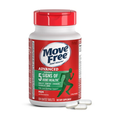 Schiff Move Free Advanced plus Dietary Supplemen with Glucosamine Chondroitin - 120 Count - Image 2