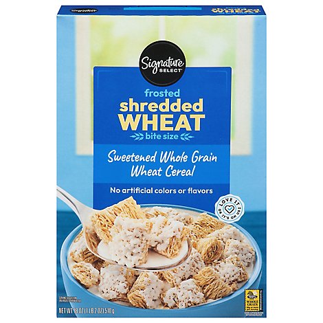 Signature SELECT Cereal Frosted Shredded Wheat Bite-Size - 18 Oz