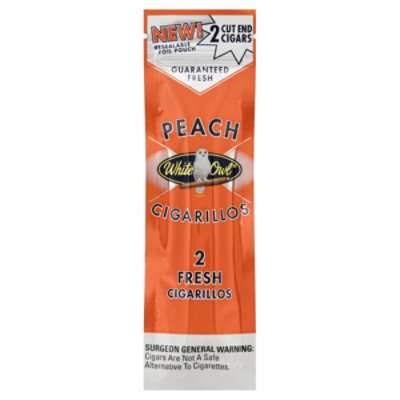 White Owl Foilfresh Peach Cigarillos - 2 Count