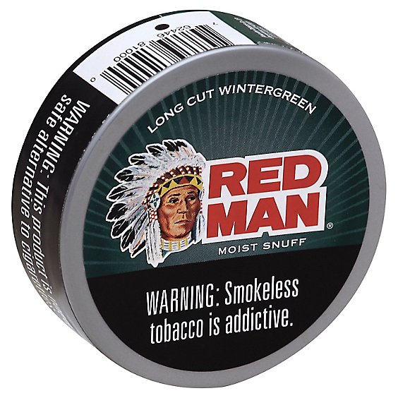Red Man Long Cut Wintergreen Moist Snuff - 1.2 Oz