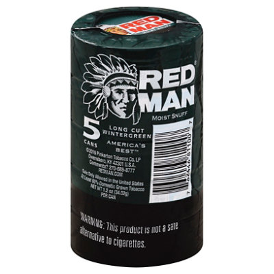 Red Man Long Cut Wintergreen Moist Snuff - Case