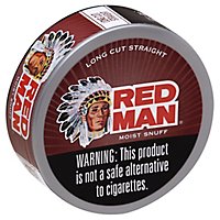 Red Man Long Cut Straight Moist Snuff - 1.2 Oz - Image 1
