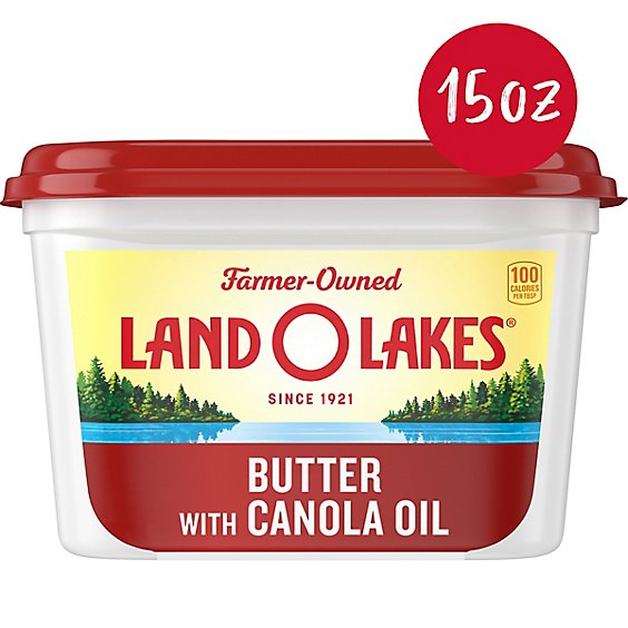Land O Lakes Spreadable Butter with Canola Oil - 15 Oz