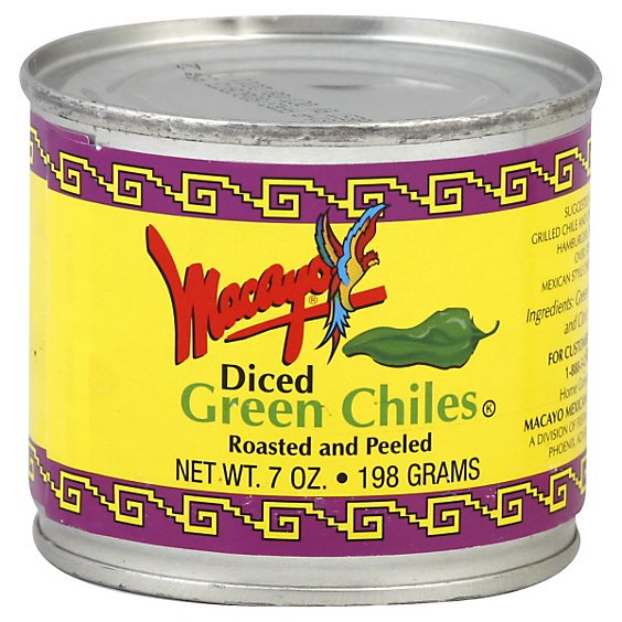 Macayo Green Chiles Roasted & Peeled Diced - 7 Oz
