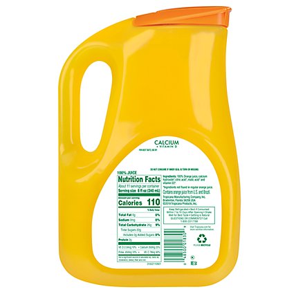 Tropicana Juice Pure Premium Orange No Pulp Calcium + Vitamin D Chilled - 89 Fl. Oz. - Image 3