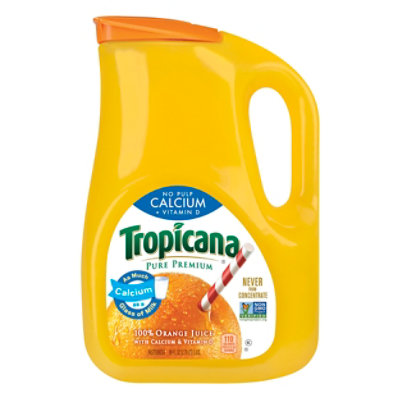 Tropicana Juice Pure Premium Orange No Pulp Calcium + Vitamin D Chilled - 89 Fl. Oz. - Image 1