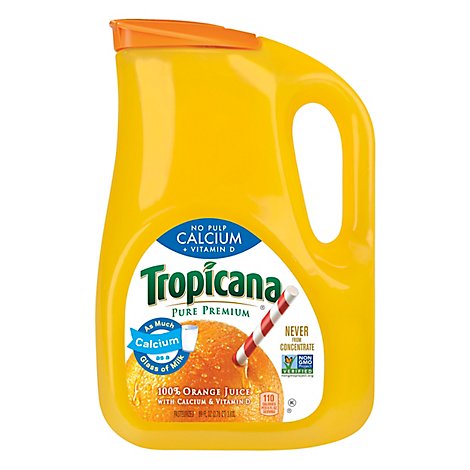 Tropicana Juice Pure Premium Orange No Pulp Calcium + Vitamin D Chilled - 89 Fl. Oz.