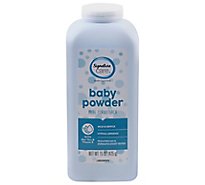 Signature Care Baby Powder Pure Cornstarch Mild & Gentle Aloe Vera & Vitamin E - 15 Oz