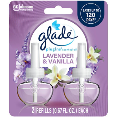 Glade PlugIns Scented Oil Refill Lavender & Vanilla Essential Oil Infused Plug In 1.34 oz 2 ct