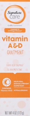Signature Select/Care Ointment Diaper Rash Skin Protectant Vitamins A & D Hypoallergenic - 4 Oz - Image 2