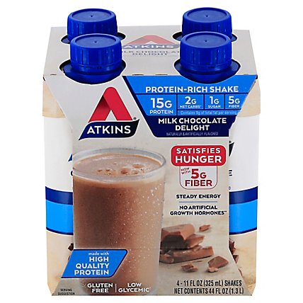 Atkins Shakes Protein Rich Milk Chocolate Delight - 4-11 Fl. Oz. - Image 3