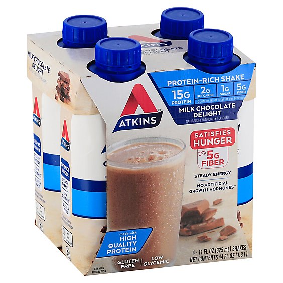 Atkins Shakes Protein Rich Milk Chocolate Delight - 4-11 Fl. Oz.