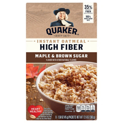 Quaker Select Starts High Fiber Oatmeal Instant Maple & Brown Sugar - 8-1.58 Oz - Image 3