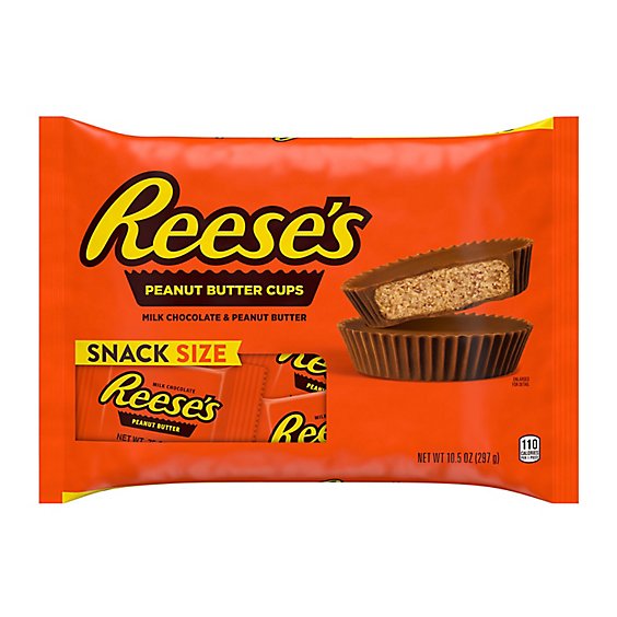 REESE'S Milk Chocolate Peanut Butter Snack Size Cups Candy Bag - 10.5 Oz