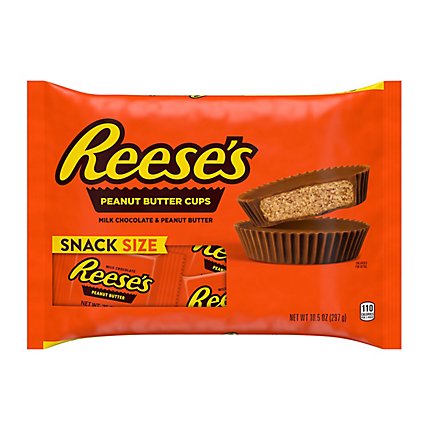Reese's Milk Chocolate Peanut Butter Snack Size Cups Candy Bag - 10.5 Oz - Image 1