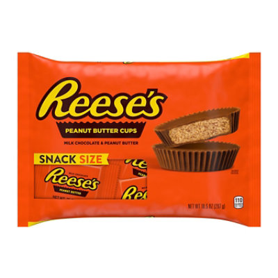 Reeses Peanut Butter Cups Milk Chocolate Snack Size - 10.5 Oz